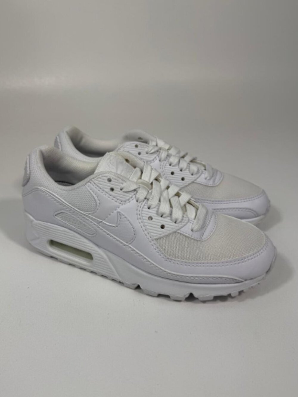 Womens Nike Air Max 90 Athletic Shoe Size 6 - White / White / White